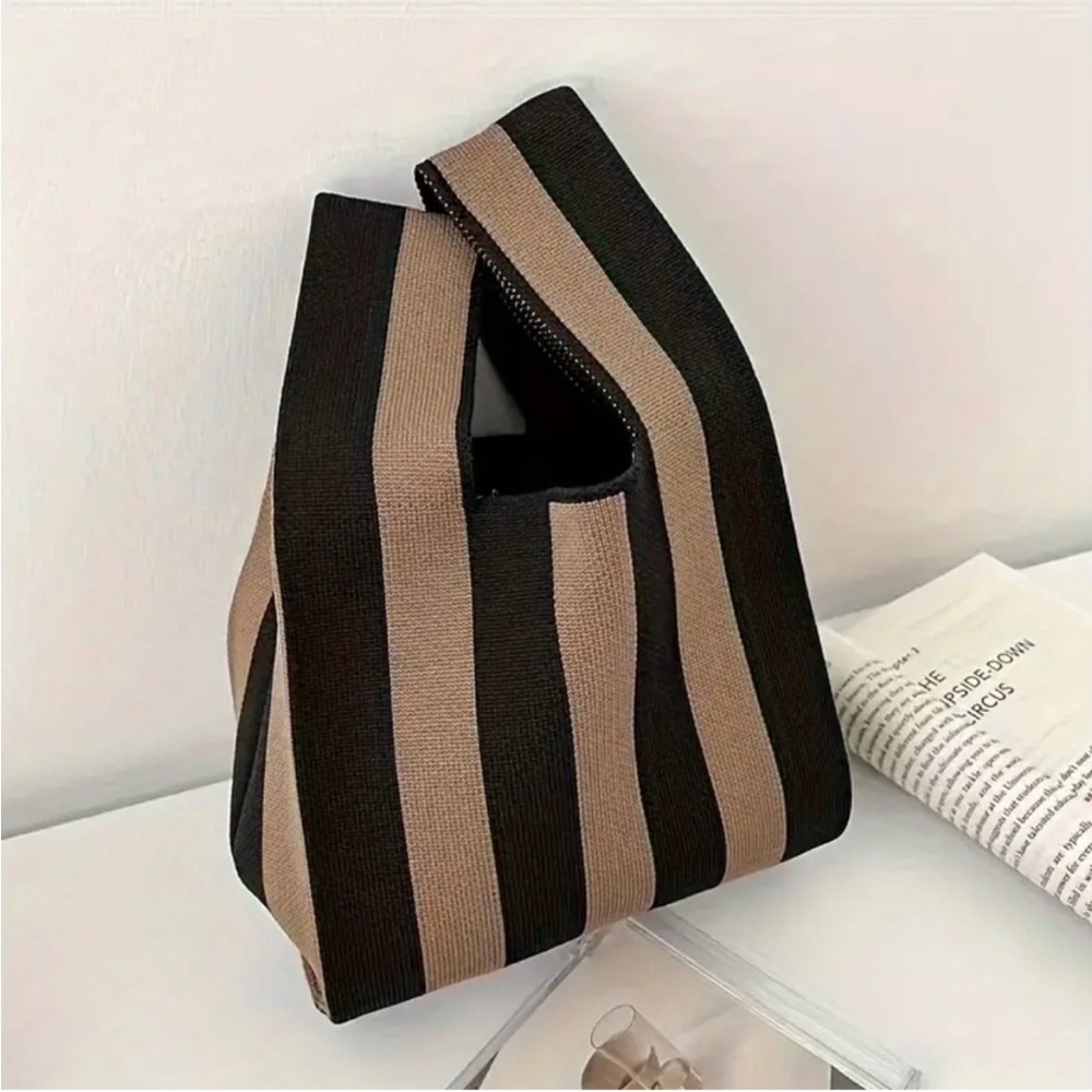 🆕 Boho Knitted Striped Tote
